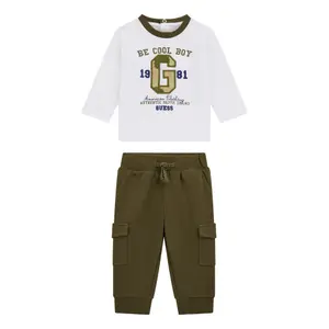 Baby boy long sleeve t-shirt and cargo joggers set Guess image-1
