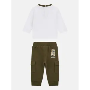 Baby boy long sleeve t-shirt and cargo joggers set Guess image-3