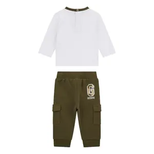 Baby boy long sleeve t-shirt and cargo joggers set Guess image-6