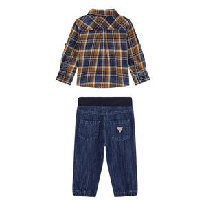 Conjunto de camisa de mangas longas e calças de ganga para bebé menino Guess