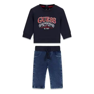 Baby Boy Knitted Denim Top + Jacket Set Guess image-0