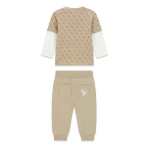 Long Sleeve Cotton T-Shirt Set and Trousers for Baby Boy Guess Active image-1