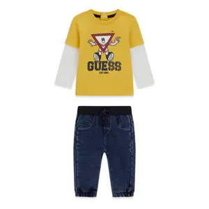 Long Sleeve T-Shirt and Jeans Set for Baby Boy Guess image-0