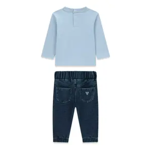 Long Sleeve T-Shirt Jean Blouse Outfit Baby Boy Guess image-1