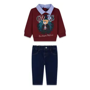 Baby boy sweatshirt and jeans set Guess Active Oxford Stripes image-0