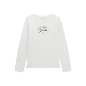 Girl's long-sleeved round-neck T-shirt Guess image-0