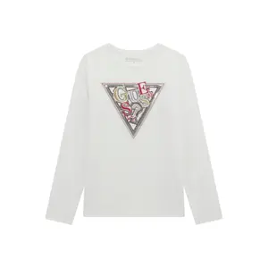 Girls' long-sleeve glitter T-shirt Guess image-0