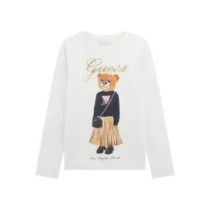 Long sleeve round neck T-shirt for girls Guess image-0