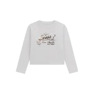 Long sleeve round neck T-shirt for girls Guess image-0