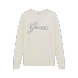 Pull col rond en maille appliquée fille Guess image-0