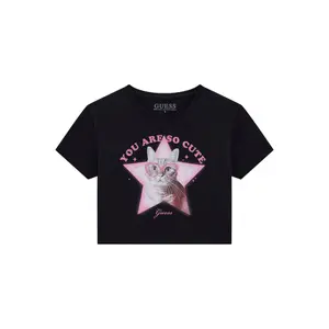 Crop top t-shirt med korte ærmer til piger Guess image-0