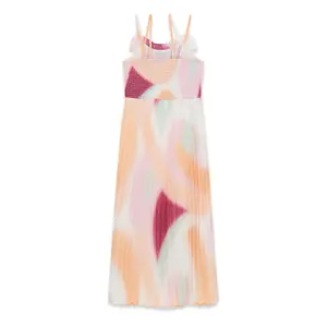 Abito a maniche lunghe plissettato in chiffon per ragazza Guess image-1