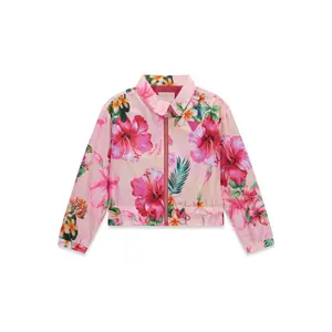 Girls' zip-up windbreaker with long sleeves Guess image-0