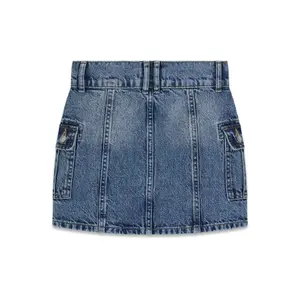 Falda de mezclilla cargo para niña Guess image-1