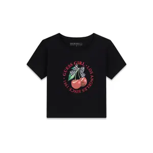 Girl's cotton crop T-shirt Guess image-0