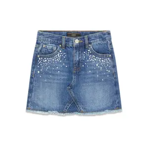 Mini Denim Skirt with Rhinestones for Girls Guess image-0