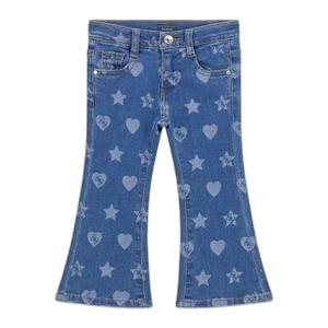 Jeans stretch z efektem laserowym dla dziewczynki Guess Flare image-0