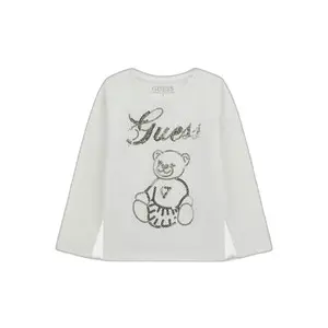 Long-sleeve sequinned printed T-shirt for baby girls Guess image-0