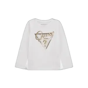 Long-sleeved T-shirt with sequins for girls Guess image-0