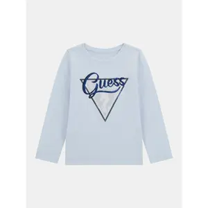 T-shirt de manga longa com lantejoulas para bebé menina Guess a image-1