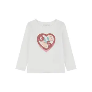 Girls' long sleeve sequined logo T-shirt Guess image-0
