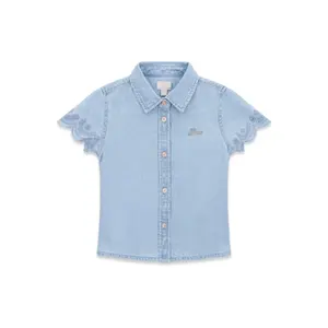 Girls' short-sleeved denim jacket Guess image-0