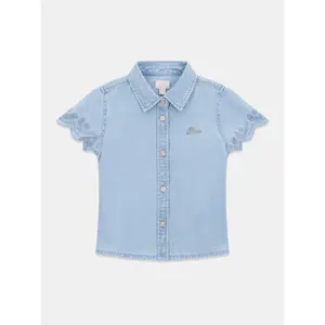 Girls' short-sleeved denim jacket Guess image-1