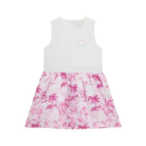 Baby girl mixed fabric dress Guess image-0