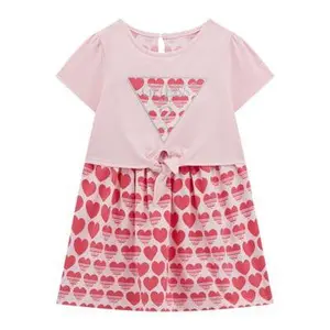 Stretch jersey dress for baby girl Guess image-0