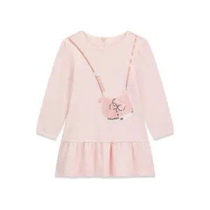 Long Sleeve Frill Dress Girl Guess Interlock image-0