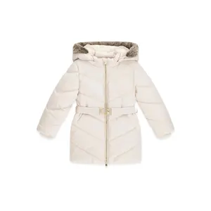 Long Zip-Up Hooded Puffer Jacket Girl Guess image-0