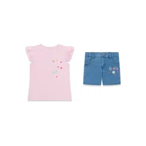 Conjunto de camiseta +short de vaquero para niña Guess image-0