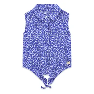 Blouse sans manches avec noeud en popeline fille Guess image-0