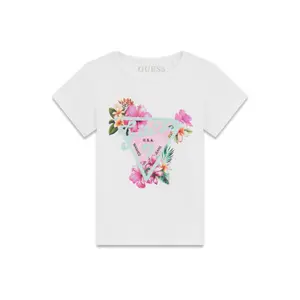 Camiseta estampada triángulo Flores bebé niña Guess image-0