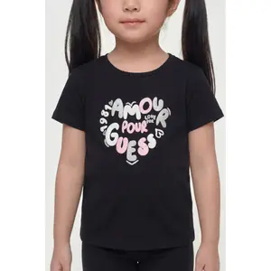 Meisjes T-shirt met glitters Guess High Low image-3