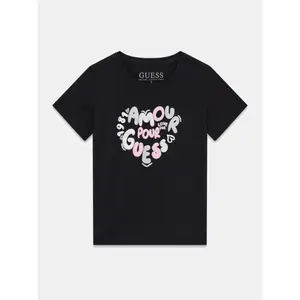 Meisjes T-shirt met glitters Guess High Low image-4
