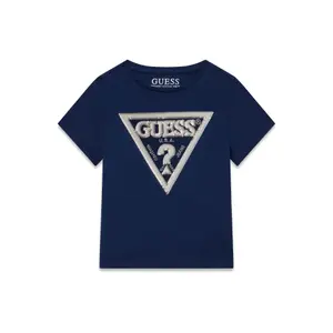 T-shirt van katoen voor meisjesbaby's Guess High Low image-0