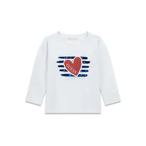 Baby girl long sleeve glitter T-shirt Guess image-0