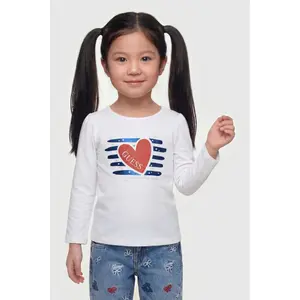 Baby girl long sleeve glitter T-shirt Guess image-1