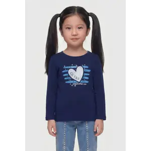 Baby girl long sleeve glitter T-shirt Guess image-1