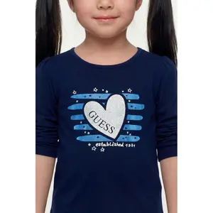 Baby girl long sleeve glitter T-shirt Guess image-4