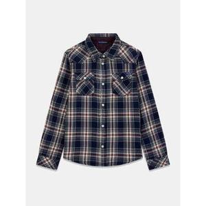 l5bh06-wgiy1-lc74-langarmbluse-aus-chiffon-mit-kontrastschnitt-fur-kinder-guess-blue-double-check