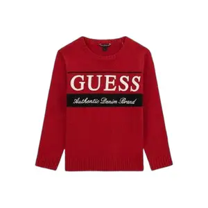 Children's round neck sweater with decorative embroidery Guess image-0