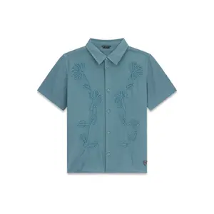 Oversized poplin viscose shirt for kids Guess image-0