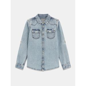 Children's long sleeve denim shirt Guess image-2