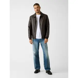 Leather aviator jacket Guess image-2