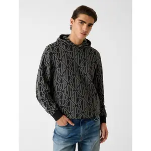 Hooded sweatshirt with logo Guess Jacquard image-1