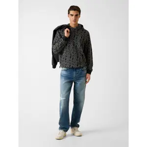 Hooded sweatshirt with logo Guess Jacquard image-2