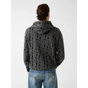 Hooded sweatshirt with logo Guess Jacquard image-3