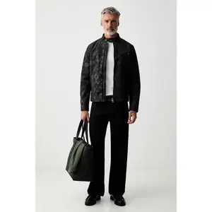 Motorcycle Leather Jacket Guess image-1